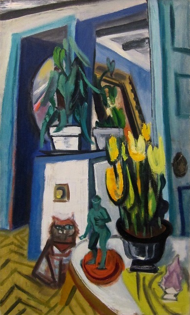 Maurice Freedman: Tulips and Cat Maurice Freedman: Tulips and Cat