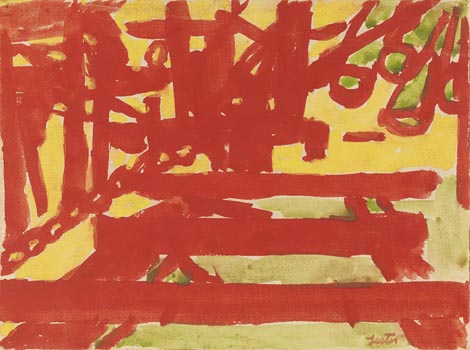 Lester Johnson: Red Pier with Green Lester Johnson: Red Pier with Green
