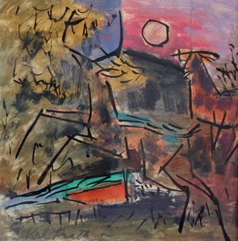 Karl Knaths: Deer in Dunes Karl Knaths: Deer in Dunes