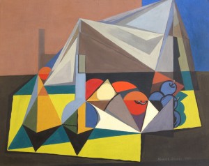 Stubbs, Still Life with Fruits (PTO30) 1960, casien on masonite, 12.75x15.75_Show2014